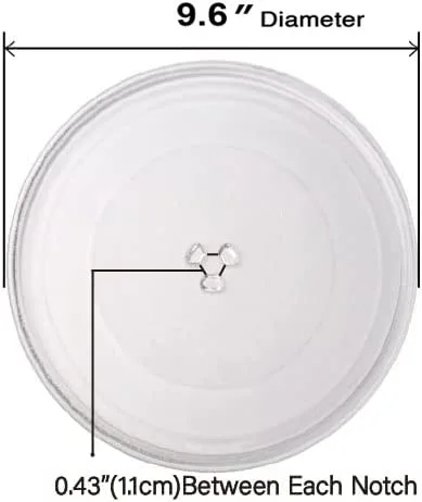 The Universal-Fit 9.6'' Replacement Microwave Glass Plate for Small Microwaves with 9.6" / 24.5cm Microwave Glass Tray– Dishwasher Safe