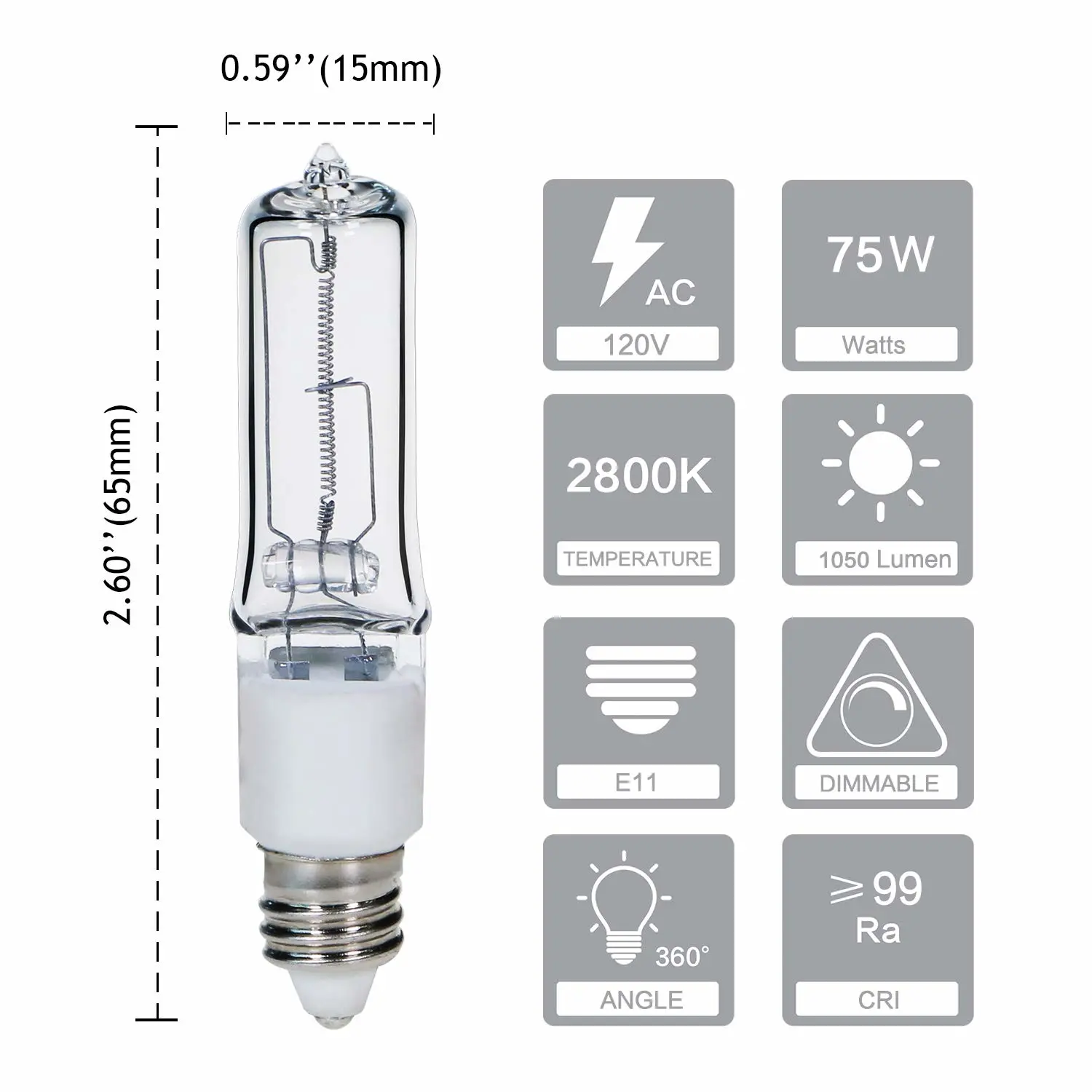 4-Pack JDE11 120V 75W Dimmable Halogen Bulb T4 Mini Candelabra Base Warm White for Chandeliers, Ceiling Fan, Table Lamps, Cabinet Lighting…