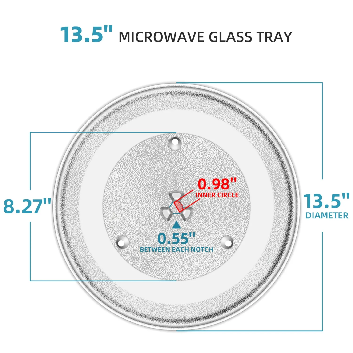 F06015Q00AP Exact Replacement Part | Compatible with Panasonic 13.5'' Microwave Glass Tray/F06015Q00AP/30QBP4119/TJF06015Q00AP(NOT FRIGIDAIRE-Compatible) - Dishwasher Safe