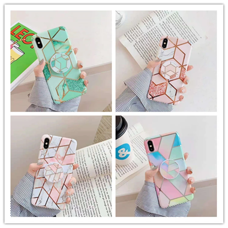 Galvanized marble mobile phone case