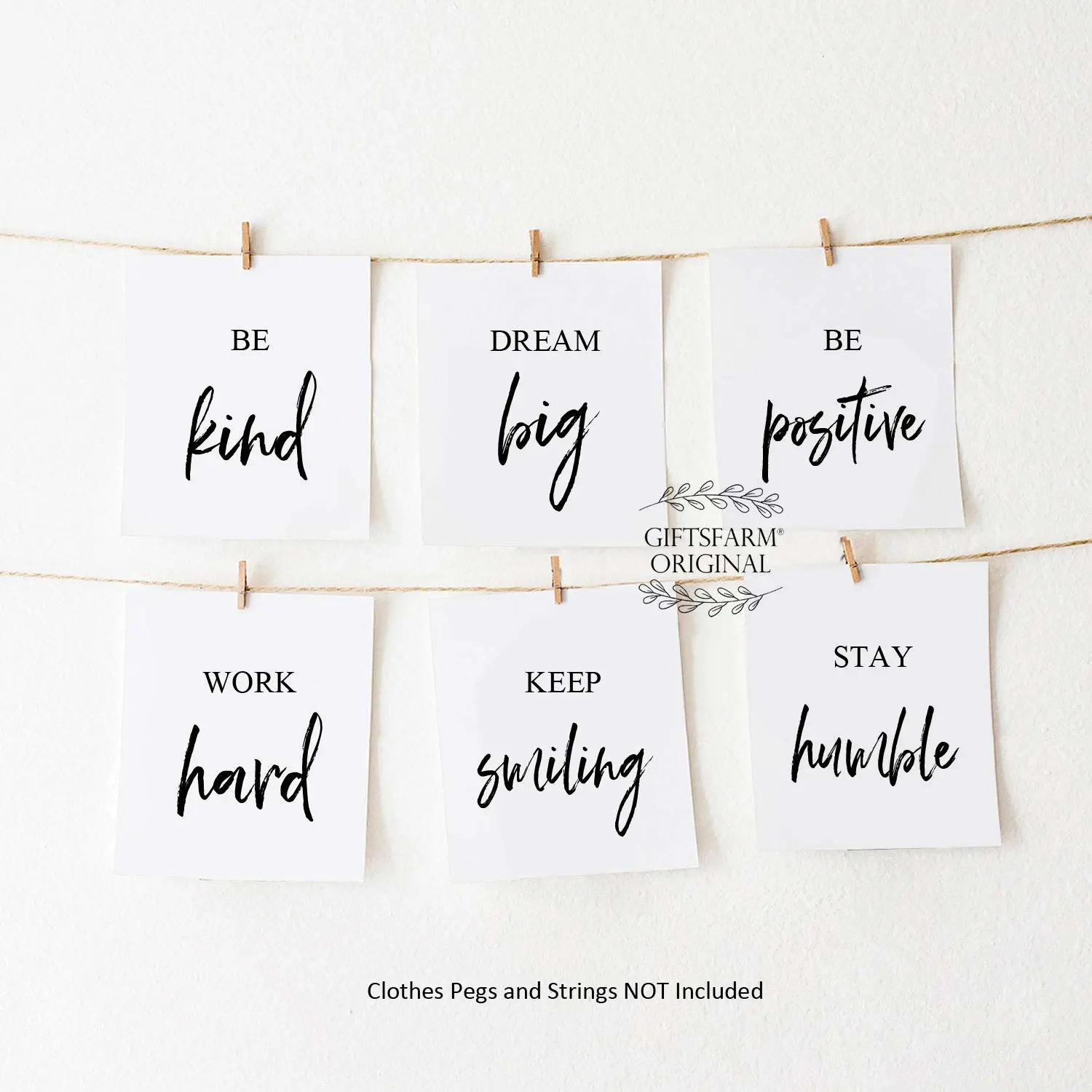 GIFTSFARM Inspirational Wall Art, Motivational Office Wall Art for Living room and Bedroom, Office Decor (Set of 6, 8X10in, Unframed)