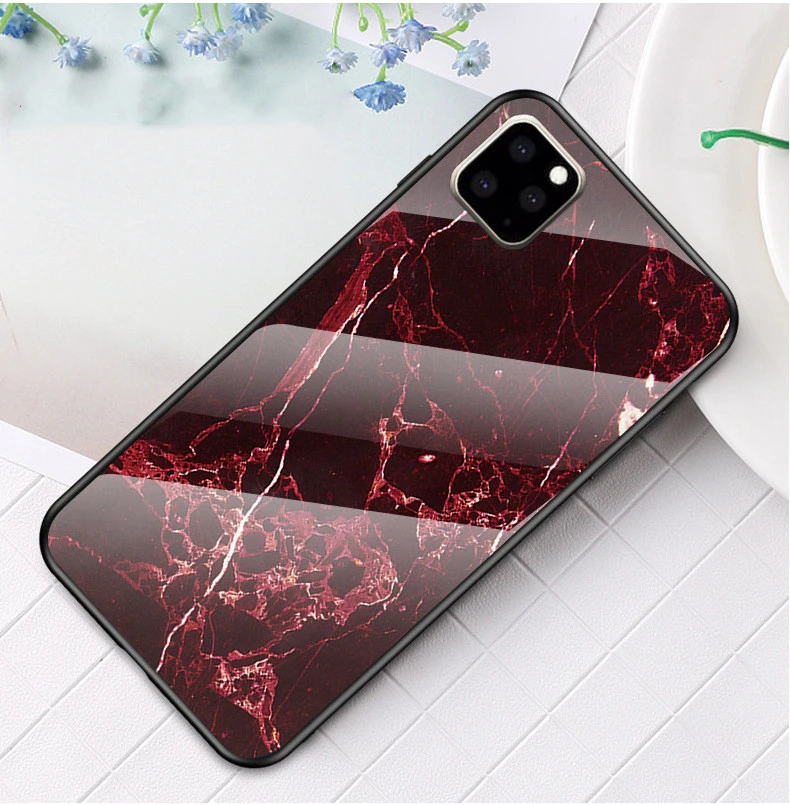 Marbled glass phone case