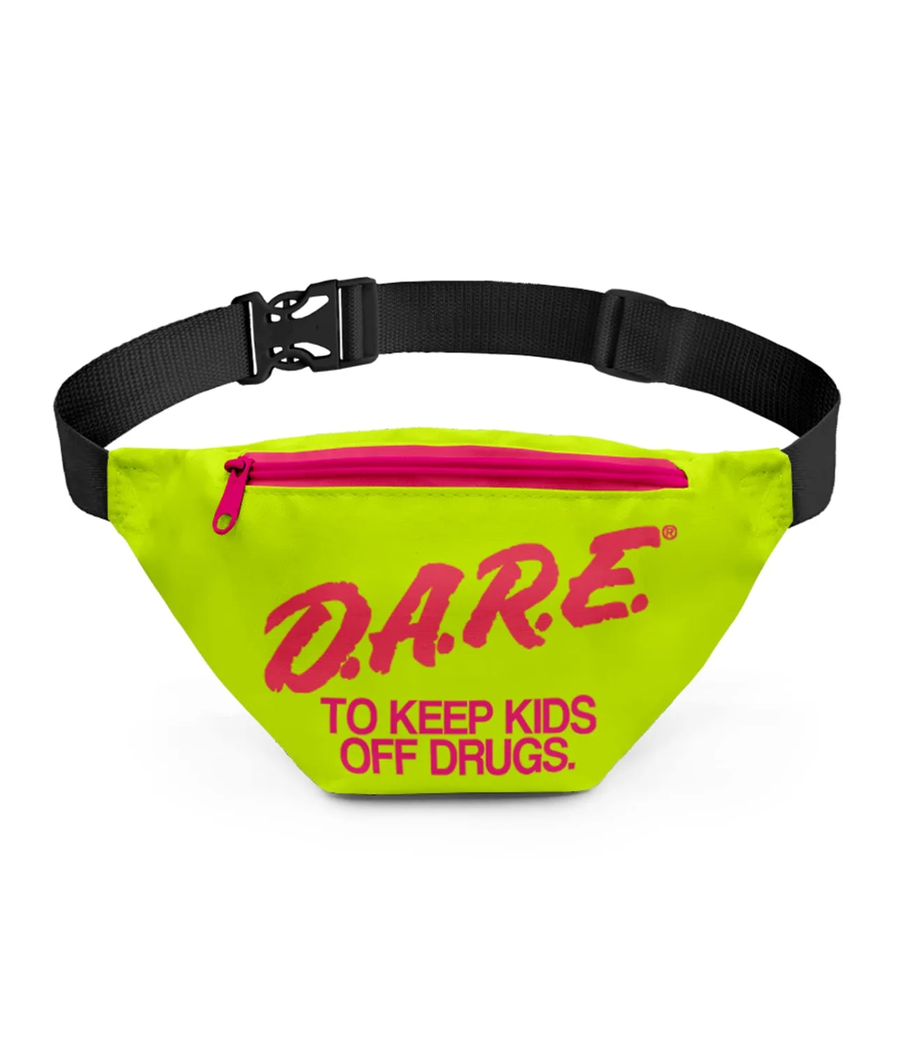 Tipsy Elves DARE Fanny Pack with Adjustable Belt and 3 Zippered Pockets - Neon Fanny Pack - Includes Discreet Hidden Zipper Pocket for Storing Valuables (Neon Green)