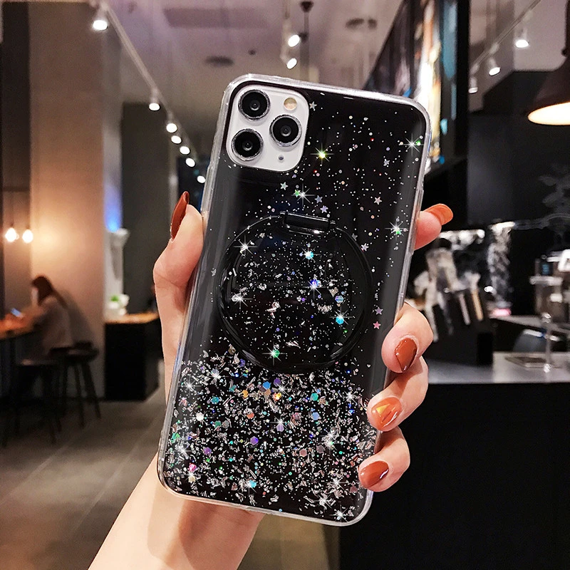 Star silver foil mobile e case