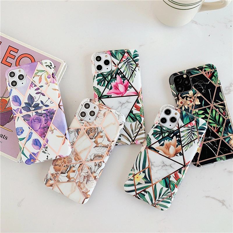 Marble green leaf mobile phone case