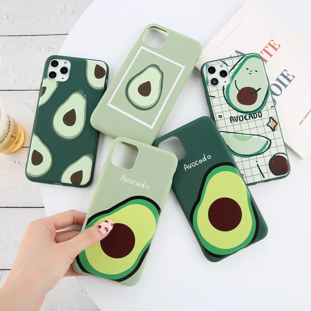 TPU cartoon avocado phone case