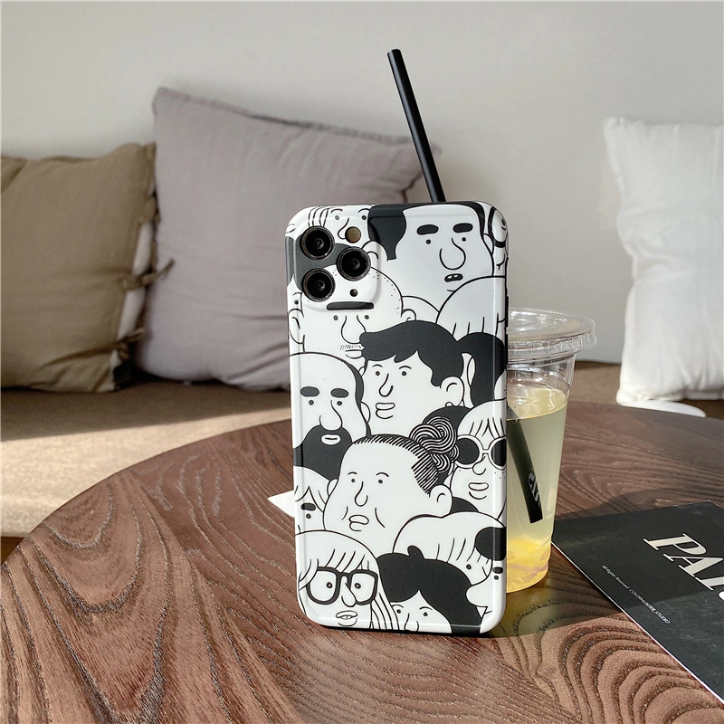 Sketch black and white illustration mobile phone case