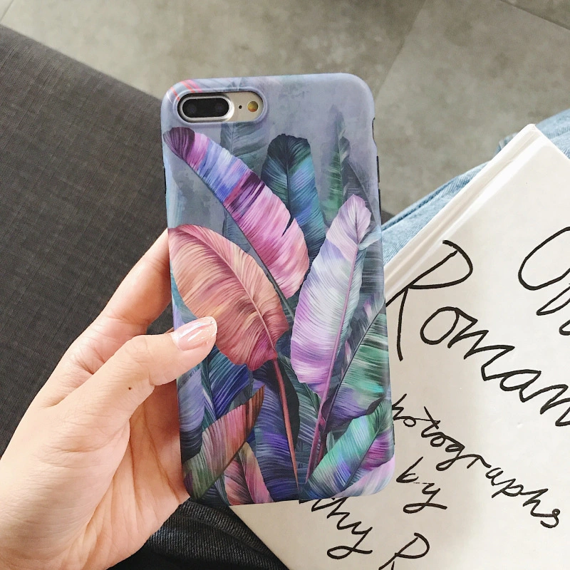 Color retro banana leaf phone case