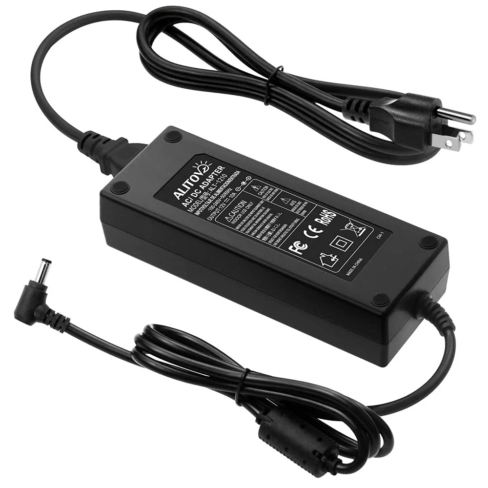 ALITOVE 12V Power Supply 10A 120W AC Adapter 100-240V 50-60HZ Transformer AC to DC Converter 12 Volt 10 Amp with 5.5x2.5mm Output Jack for 5050 3528 LED Strip Light CCTV Cameras 3D Printer