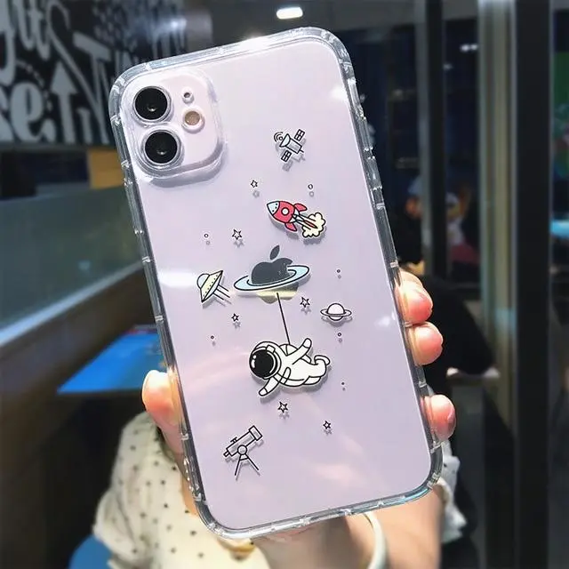 Creative astronaut transparent phone case