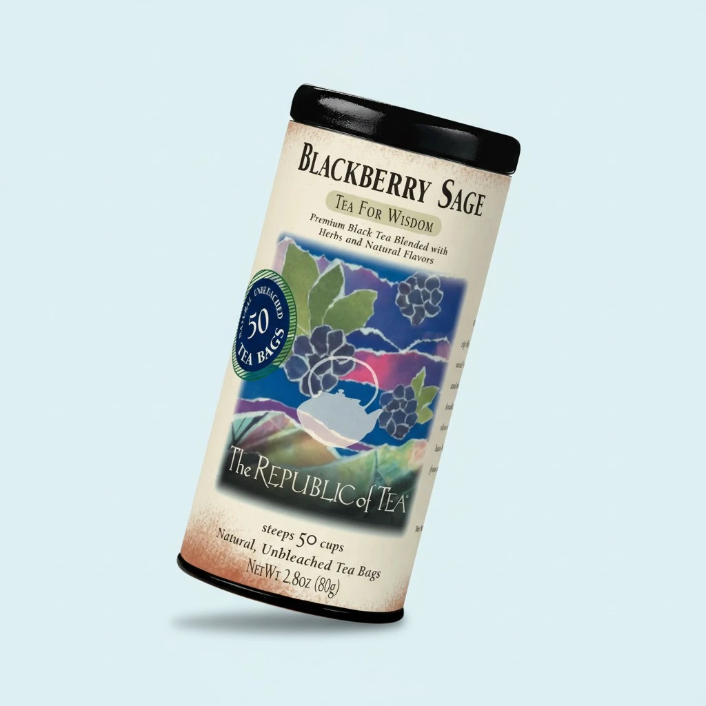 The Republic of Tea Blackberry Sage Black Tea | 50 Tea Bags, Gourmet Black Tea