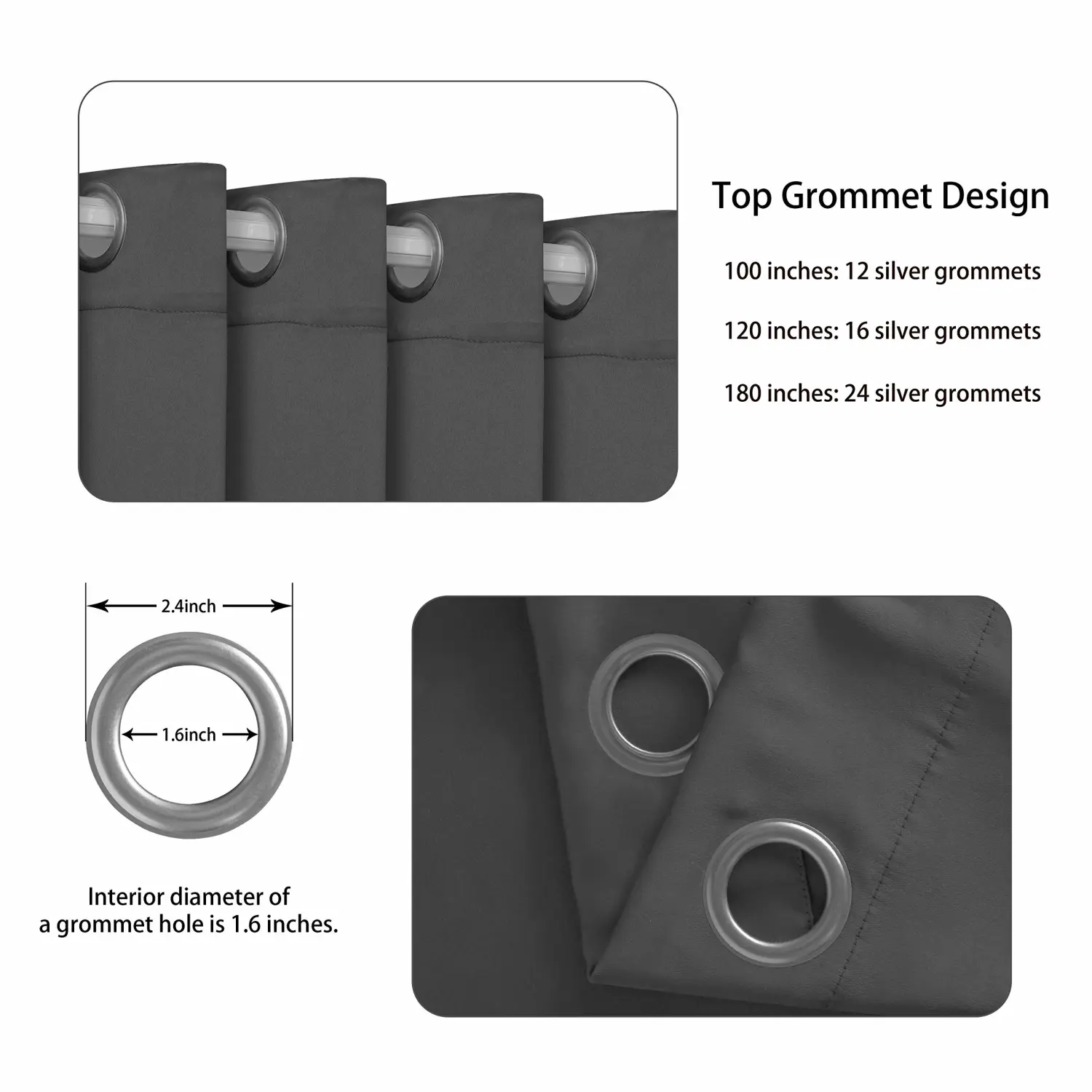 LORDTEX Dark Grey Room Divider Curtains - Total Privacy Wall Screens Sound Proof Wide Blackout Curtain for Living Room Bedroom Patio Sliding Door, 1 Panel, 8.3ft Wide x 7ft Tall