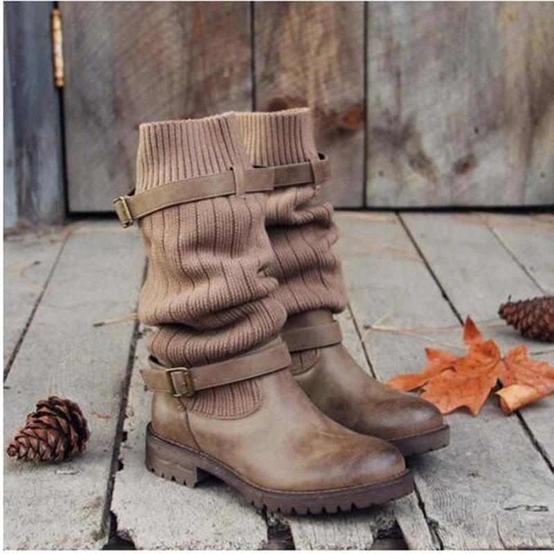 Medium tube wool boots