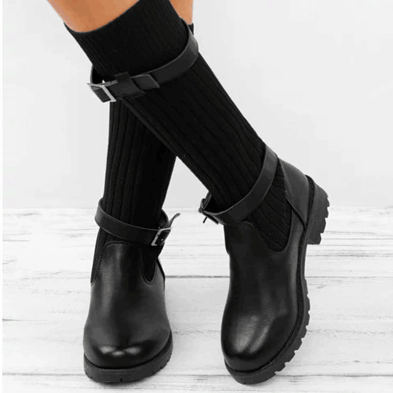 Medium tube wool boots