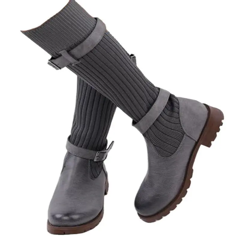 Medium tube wool boots