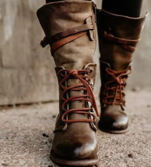 Low square heel English women's boots