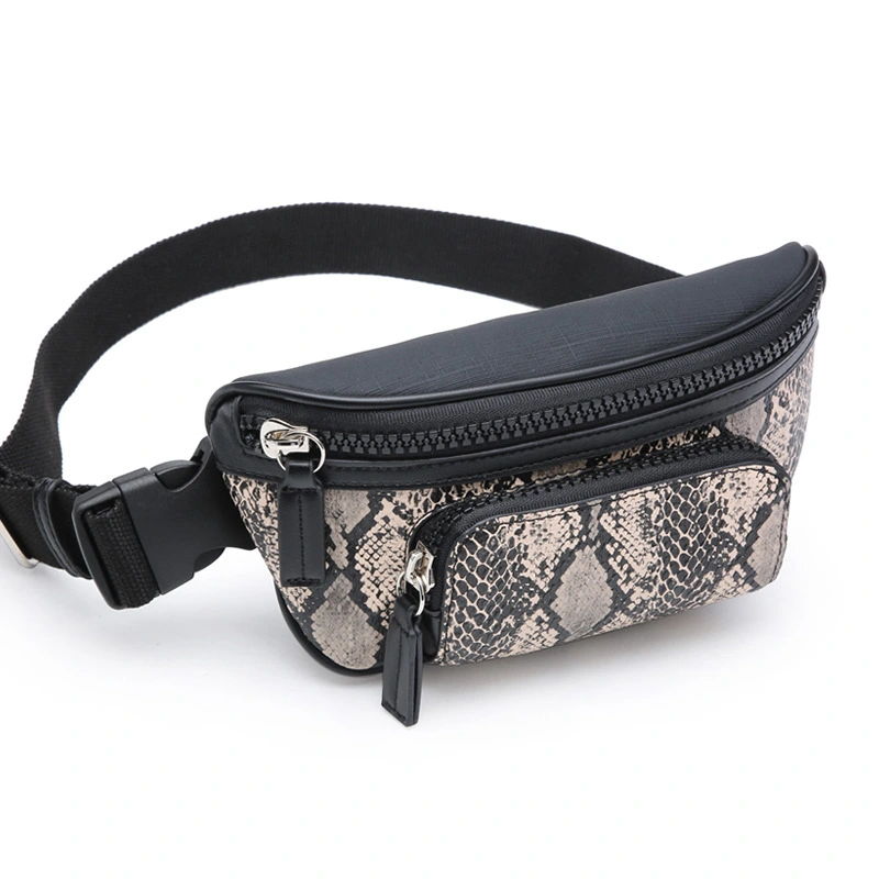 Snake print fashion belt bag