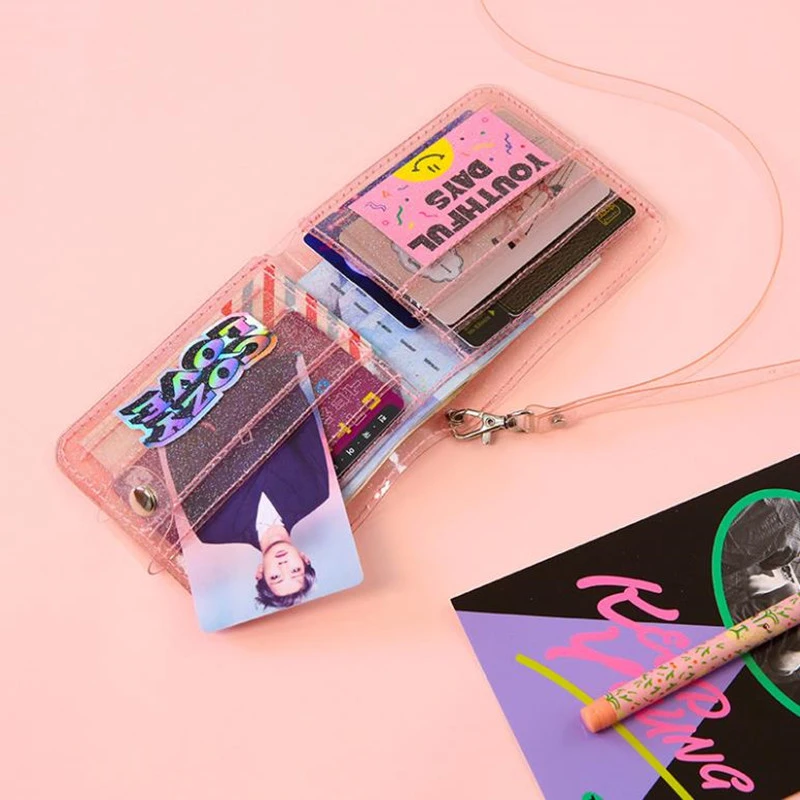 Shiny lanyard Student Wallet