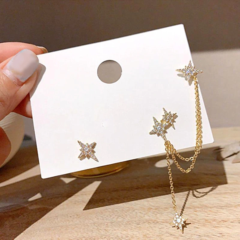 Dongdaemun Asymmetrical Super Diamond Meteor Earrings Temperament Earrings