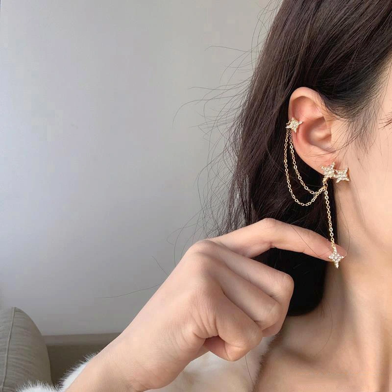Dongdaemun Asymmetrical Super Diamond Meteor Earrings Temperament Earrings