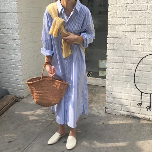 Versatile striped slim dress