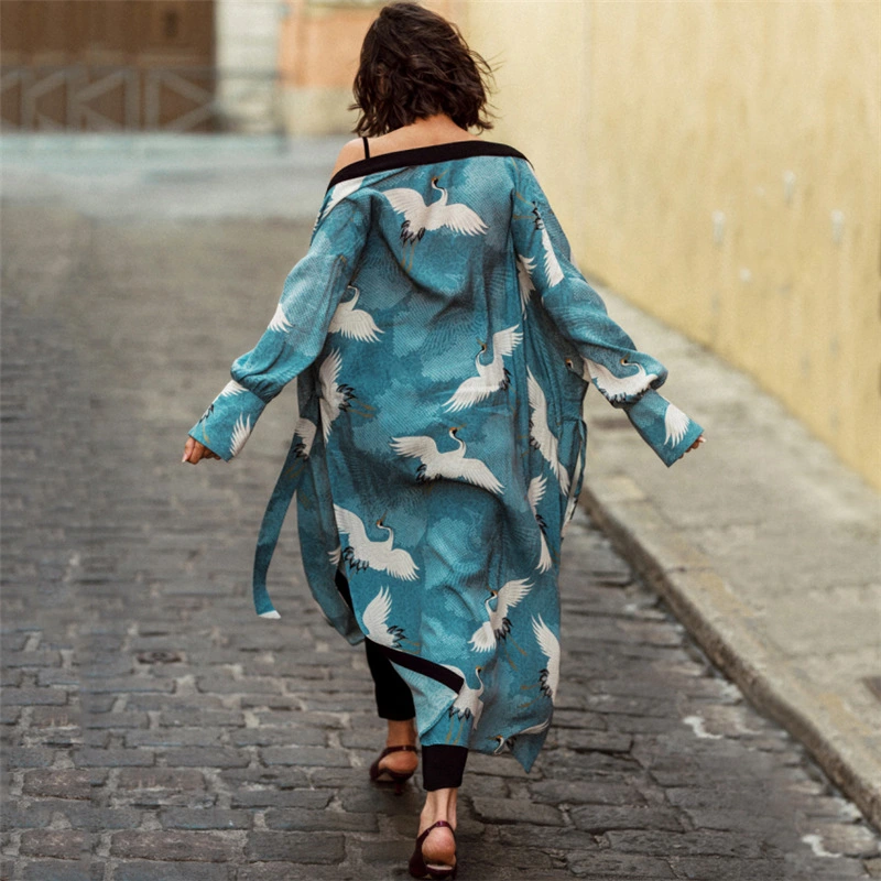 Fairy Crane Print Holiday Sun Cardigan