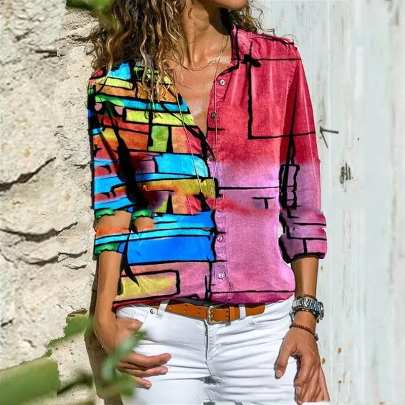 Fashion Loose Long Sleeve Ladies Shirt