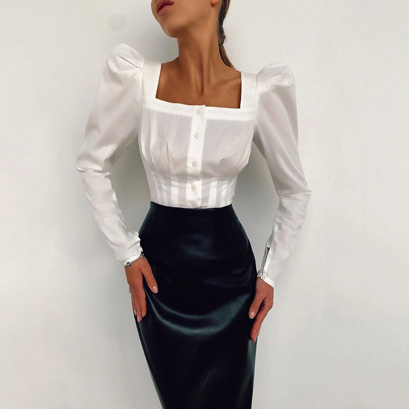 Puff Sleeve Cardigan Temperament Long-sleeved Top
