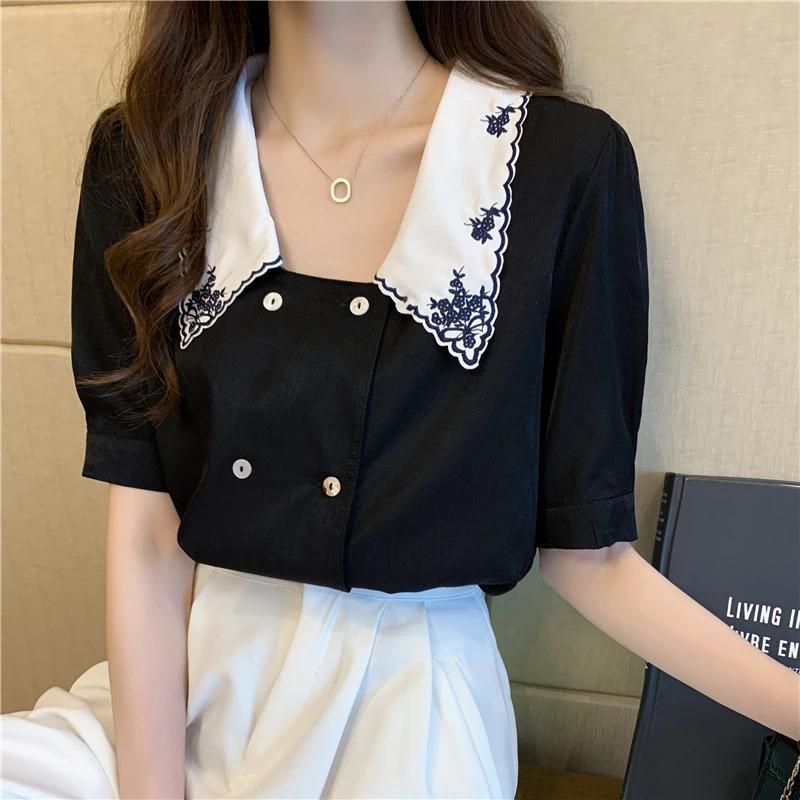 Design French Puff Sleeve Korean French Top