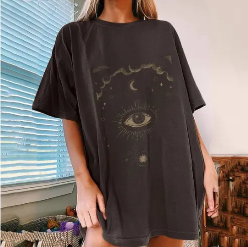 Round Neck Casual Slid Color Ladies Short-sleeved T-shirt