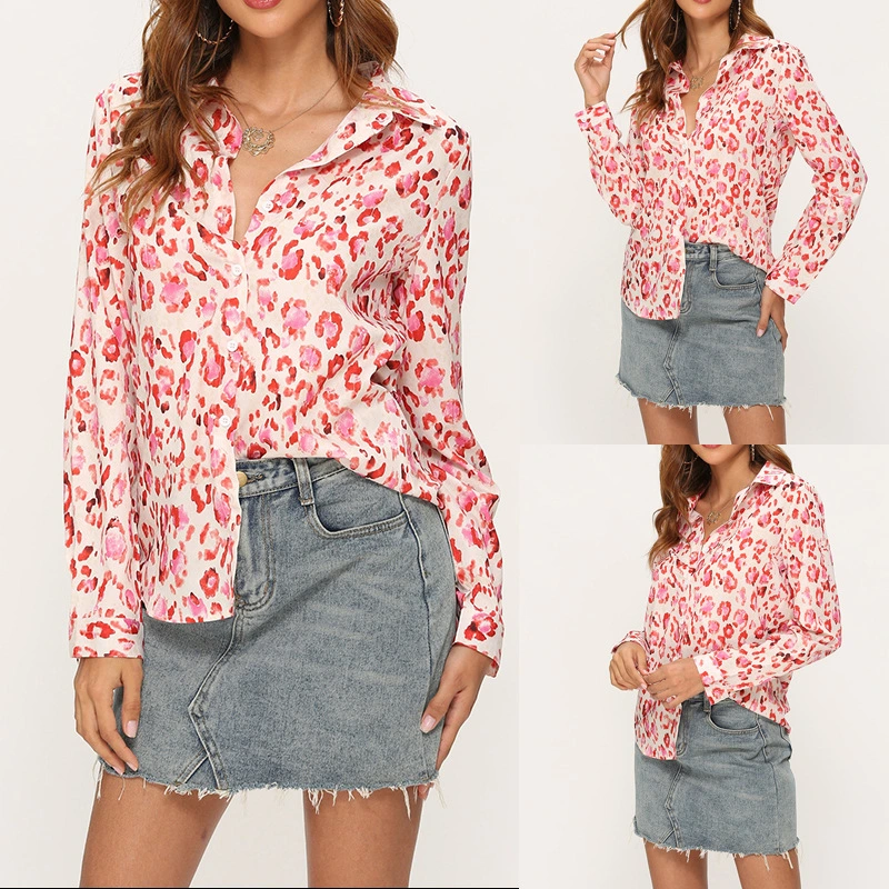 Printed Casual Chiffon Long-Sleeved Shirt