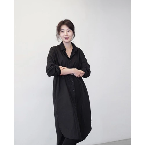 Simple Casual Cardigan POLO Collar Loose Blouse