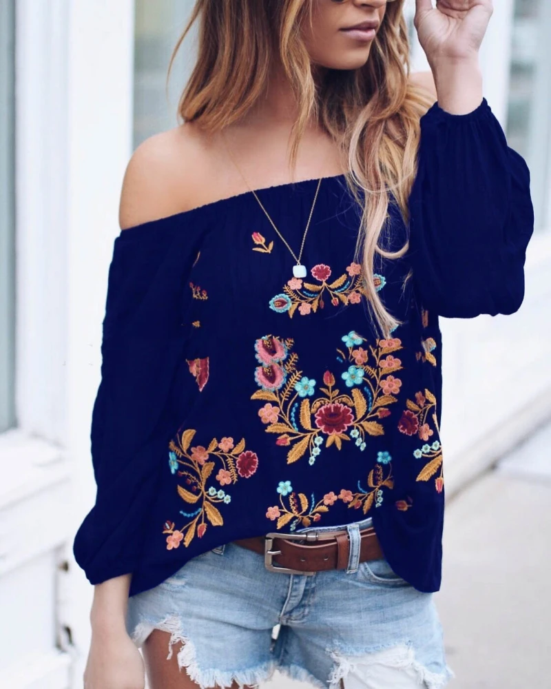 Loose And Thin One-neck Printed T-shirt