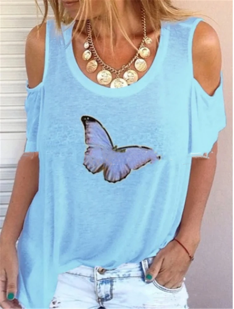 Round Neck Loose Casual Printed Short-Sleeved T-shirt