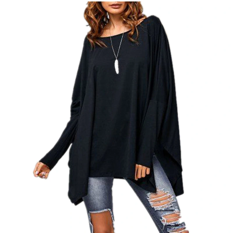 Round Neck Loose Large Size Irregular Top