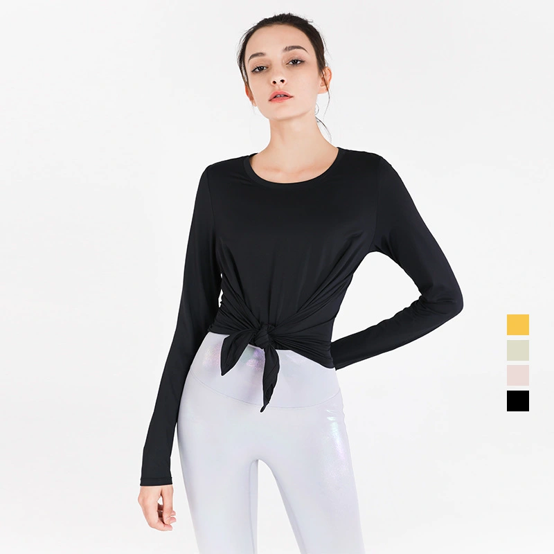 Fashionable Temperament Fitness Clothes Quick Drying Training Long Sleeved Running Top