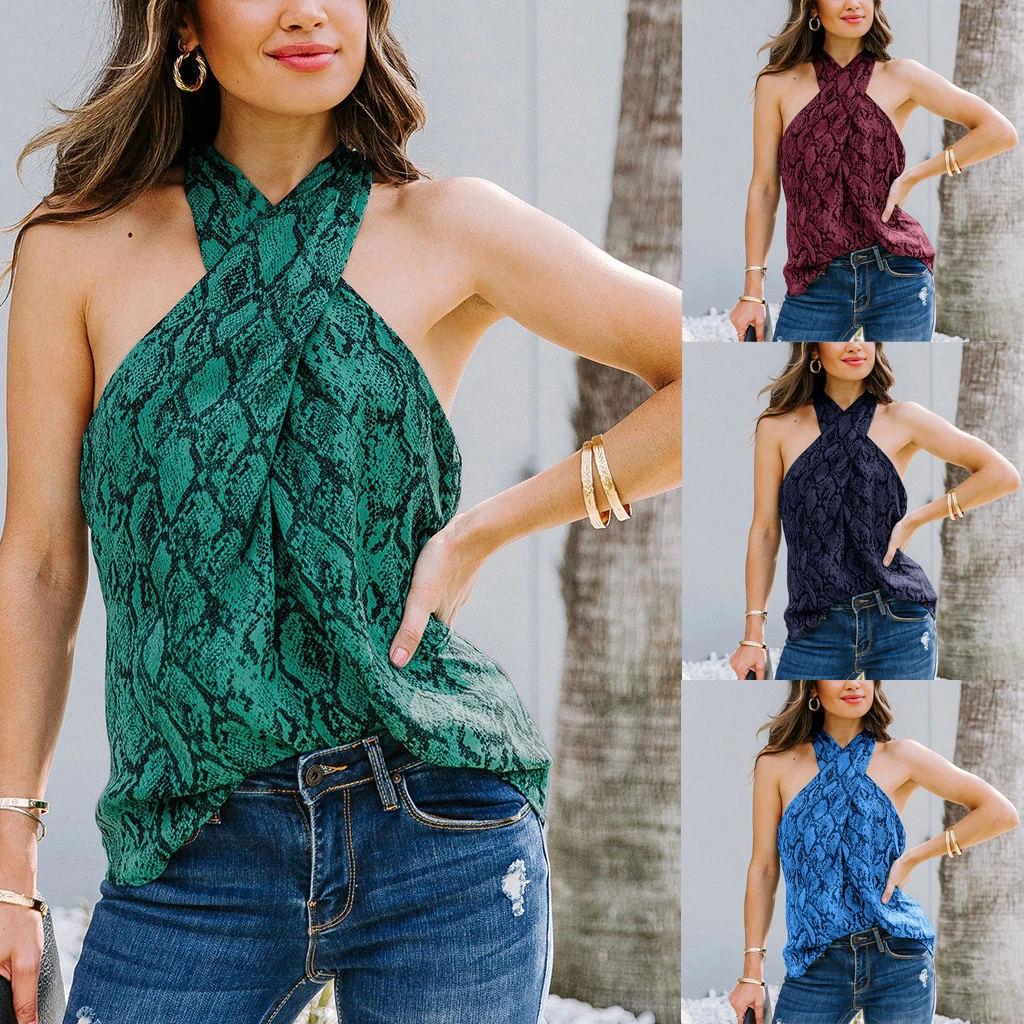Women'S Spring And Summer Wrapped Chest Small Sling Pullover Cross Tank Top