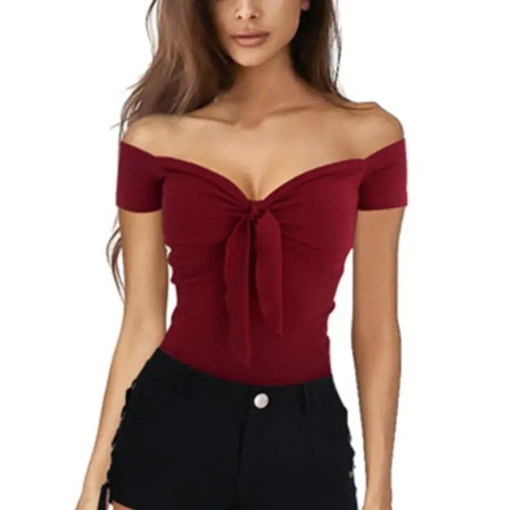 V-neck Beach Party Slim T-shirt