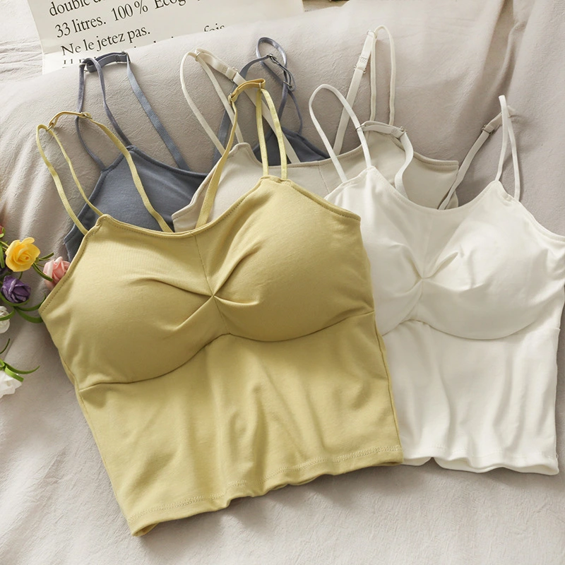 Pure Color Vest Women'S New Slim And Versatile Beautiful Back Outer Wear Camisole