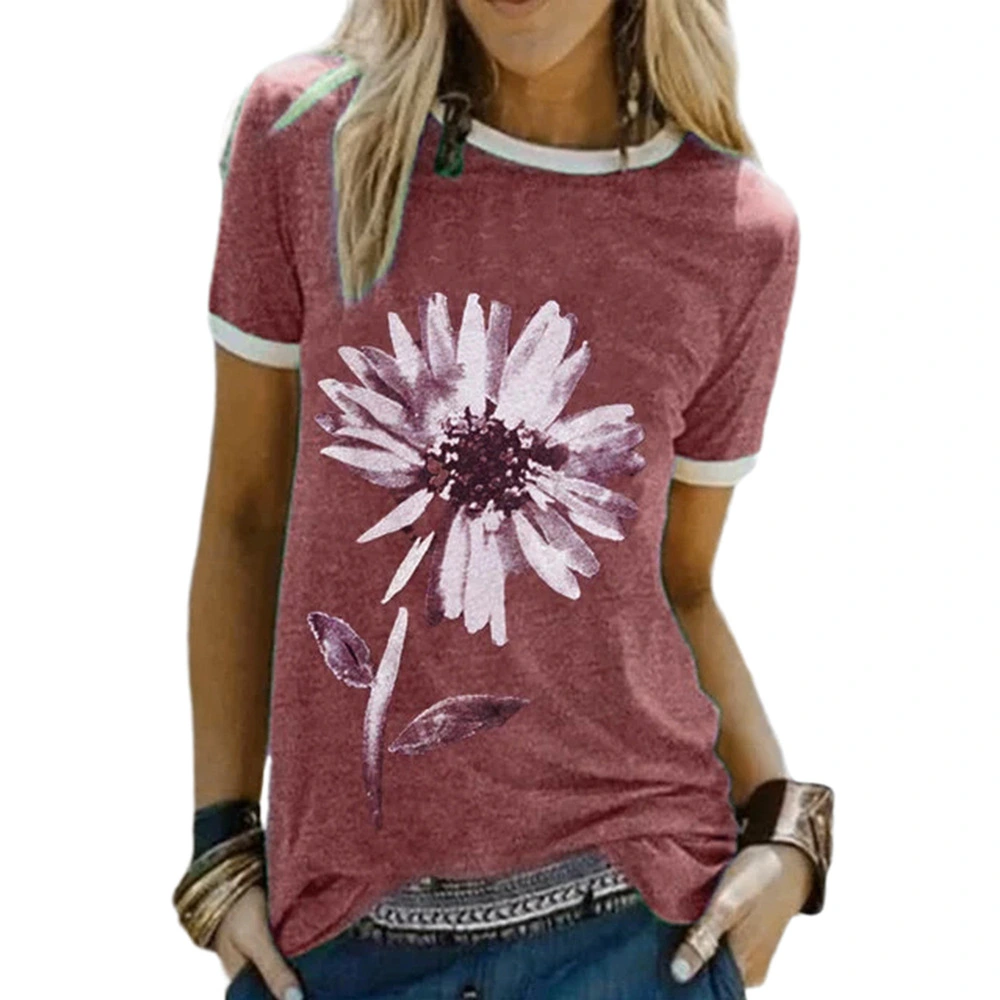 Floral Print Round Neck Short Sleeves