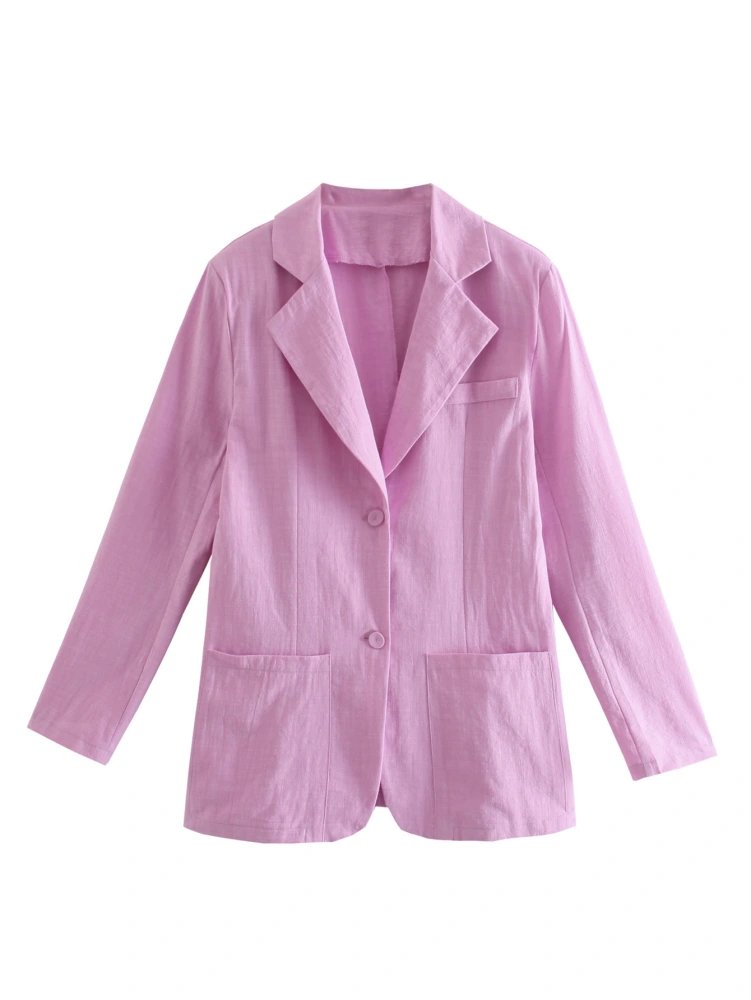 Spring Temperament European And American Women's Suits With Collar Straight Small Suits