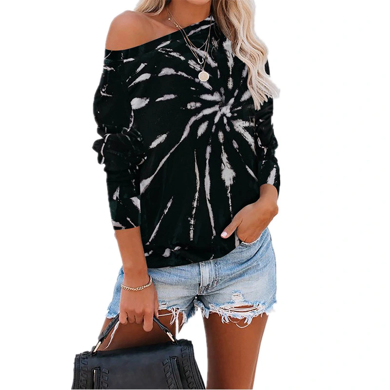 Loose Top Tie-dye Printed Long-sleeved Sweatshirt