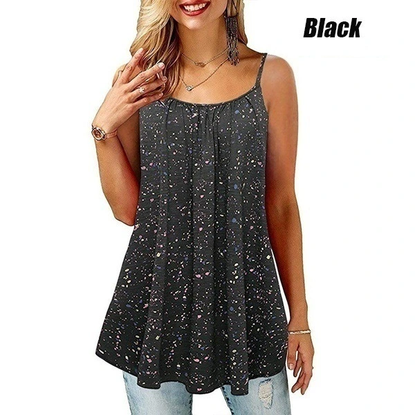 Summer Women's Printed Loose Large Sling Top