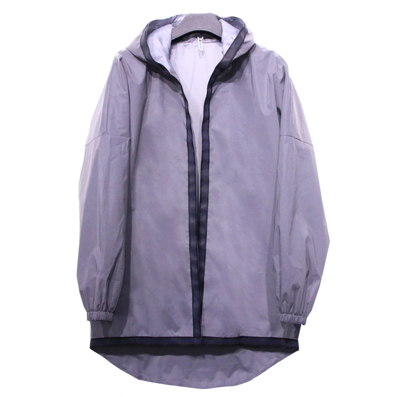 No Zipper High-gloss Reflective Trench Coat