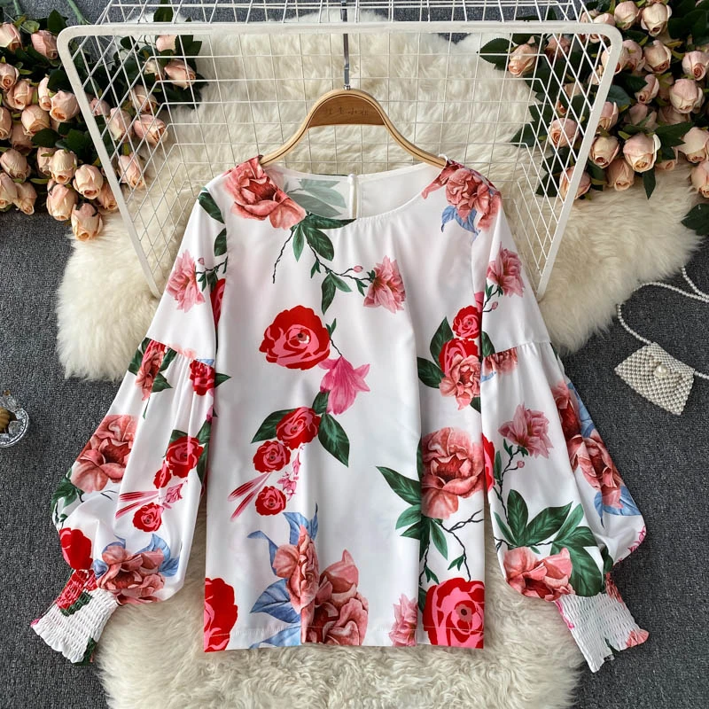 Printed Retro Hong Kong Style Blouse