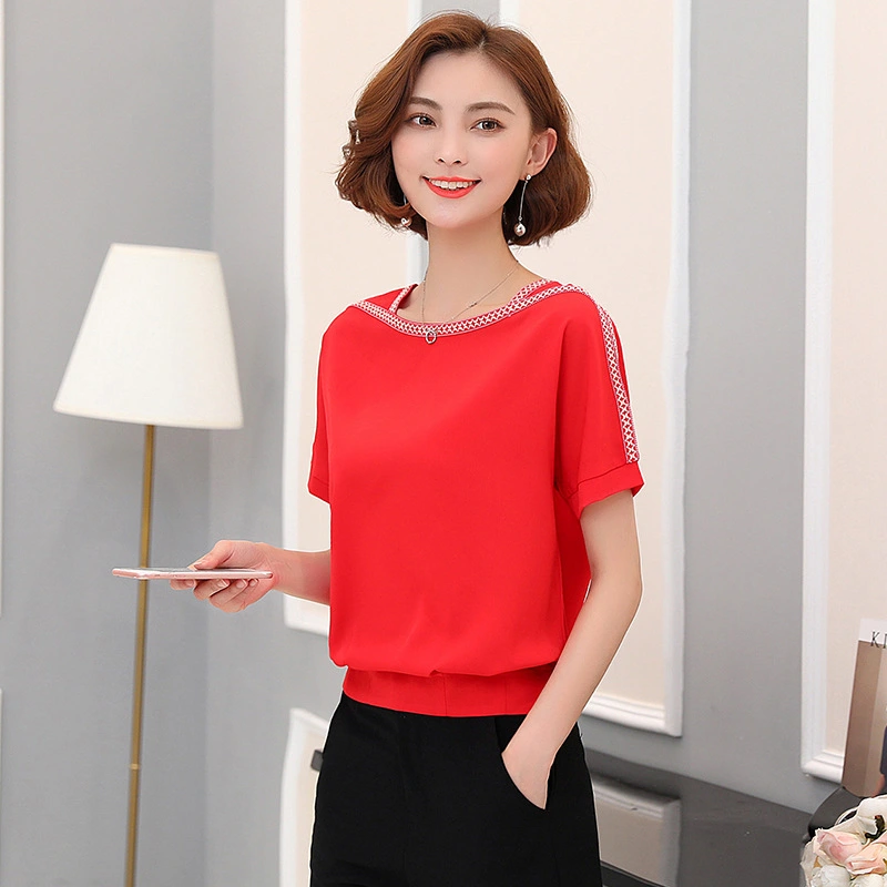 Loose And Versatile Korean Style Bat Shirt Fashion Half Sleeve