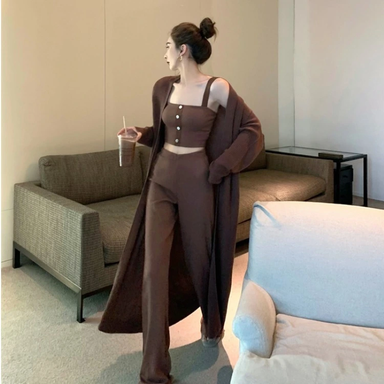 Lazy Style Knitted Cardigan Women's Loose Mid-length