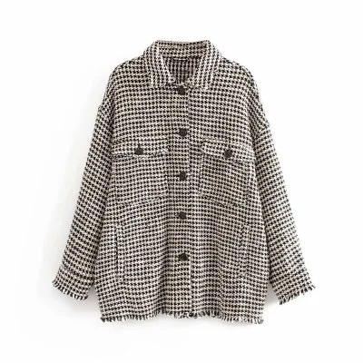 Tweed shirt jacket