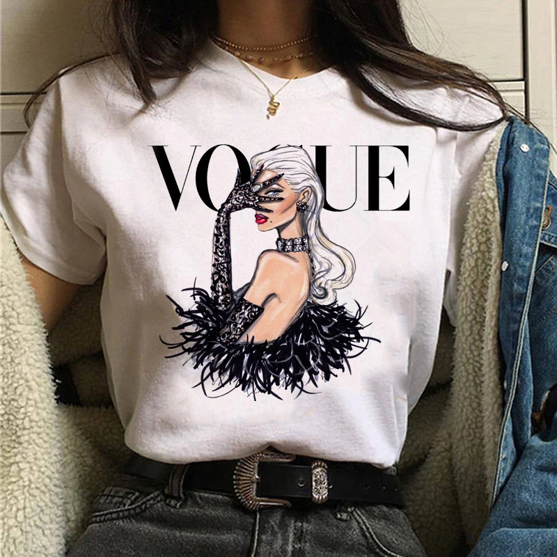 Sexy beauty letter printed bottoming shirt T-shirt