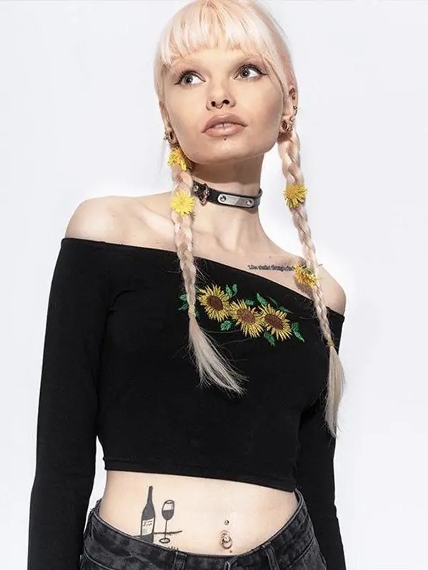 Printed long-sleeved T-shirt